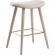 Saddle 25" Counter Stool in Cream Fabric & White Washed Wood (Set of 2)